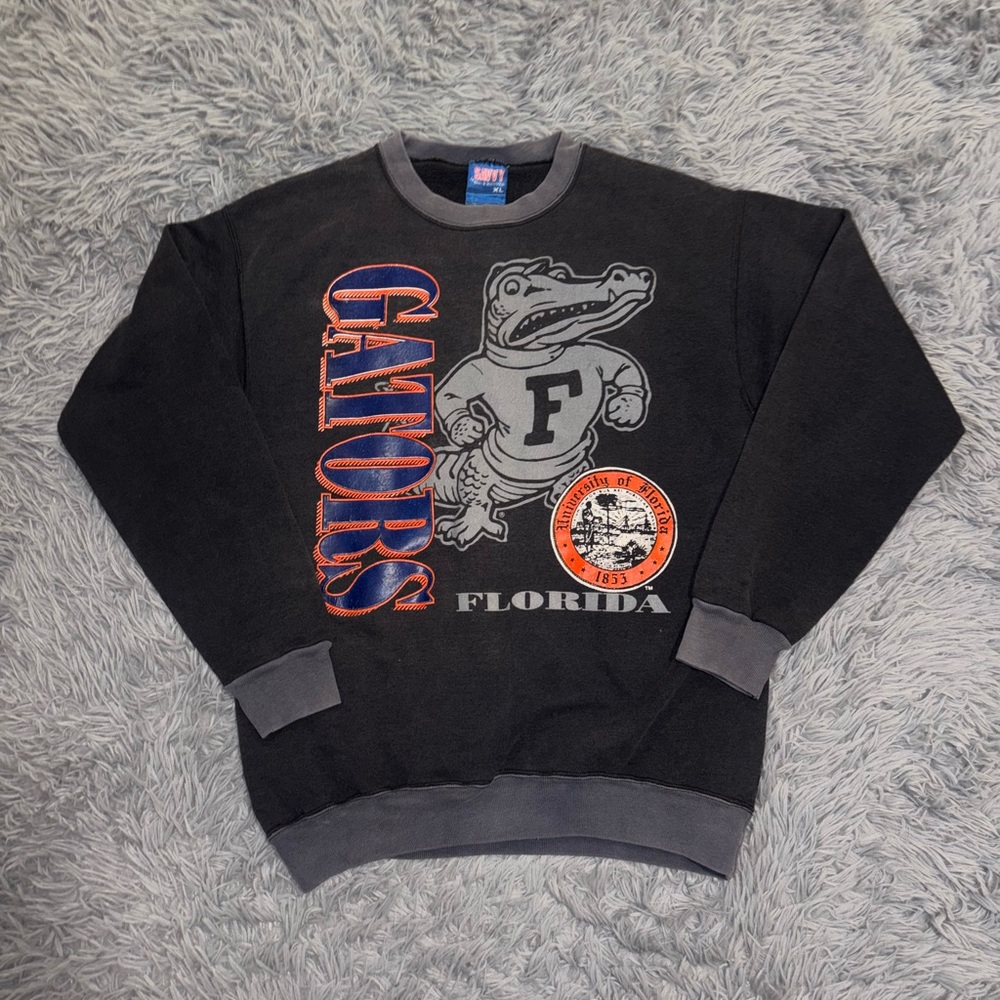 Vintage Men’s Florida Gators Gray Pullover Crew Neck Sweatshirt Size XL RARE